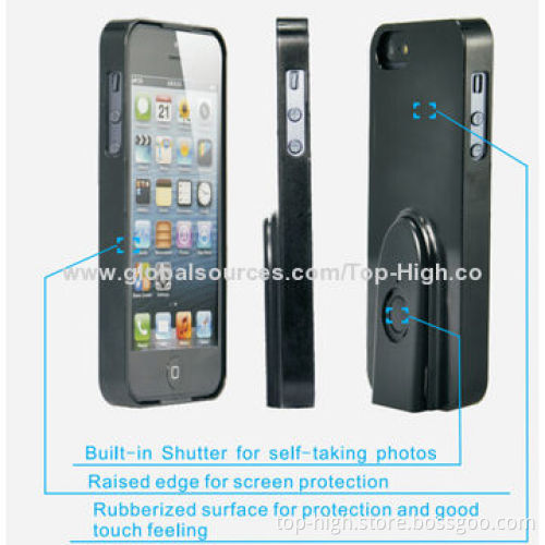 Case for iPhone 5/5S with a built-in wireless camera shutter, patent design CE/RoHS/FCC